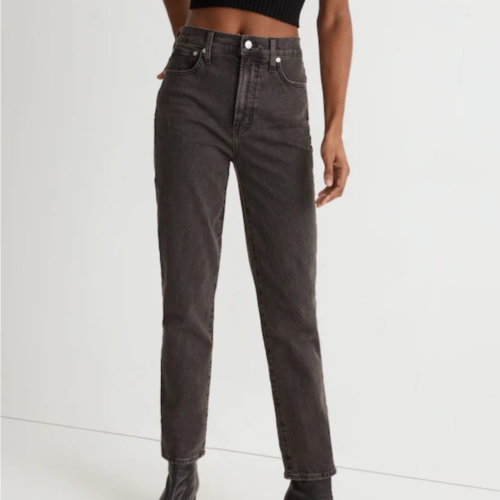 Madewell Straight-Leg Jeans in Washed Black